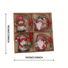 Christmas wooden Santa Claus ornaments