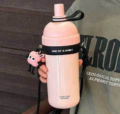 Vaccum steel hanging sipper bottles