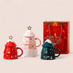 Christmas tree mug with a spoon
