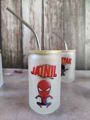 Persoanlised straw glass tumbler