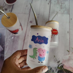 Persoanlised straw glass tumbler