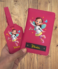 Passport cover with a bag tag