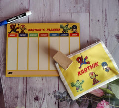 Persoanlised planner with a pouch