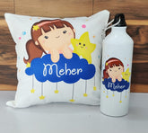 Personalised pillow with a bottle