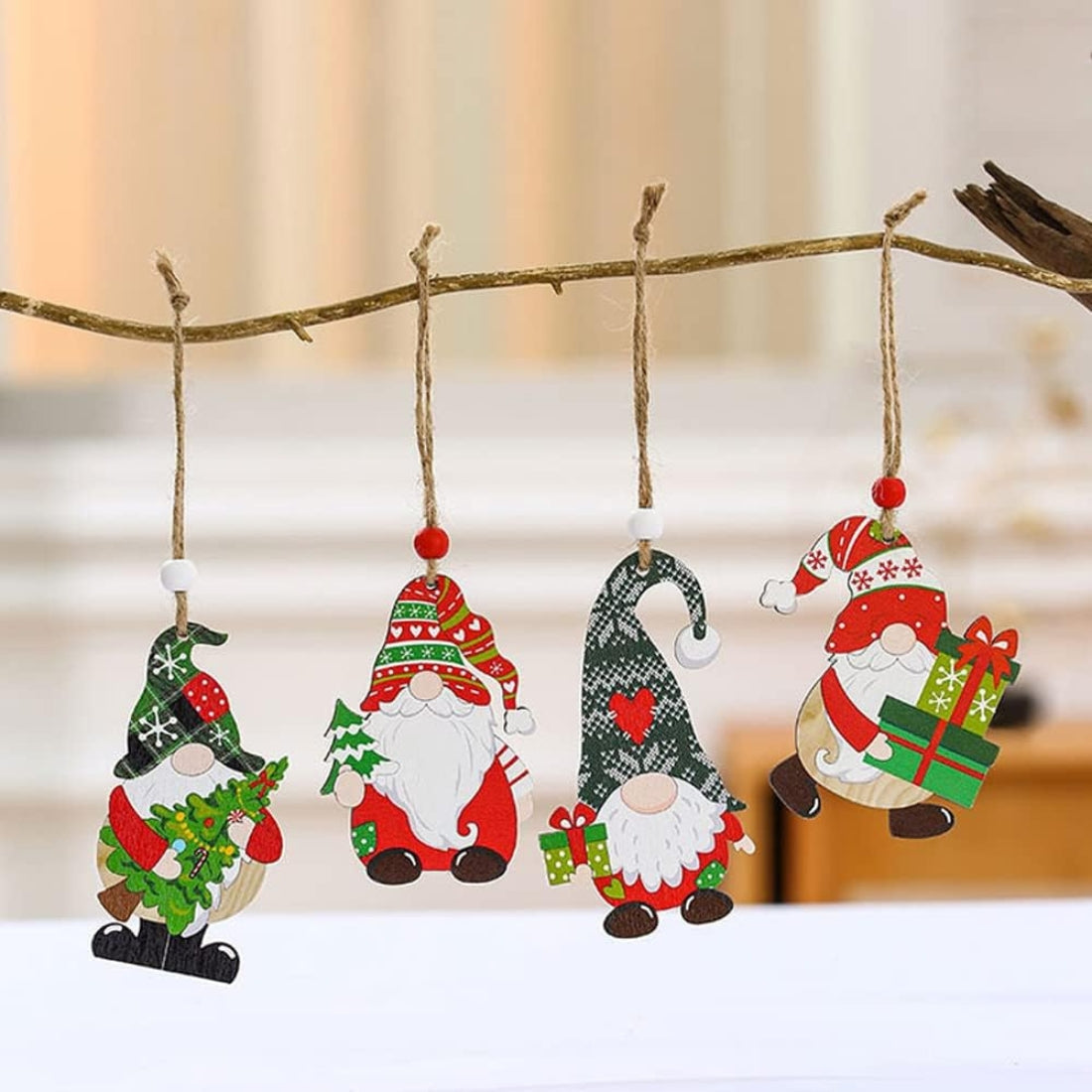 Christmas wooden Santa Claus ornaments