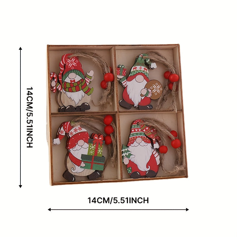 Christmas wooden Santa Claus ornaments