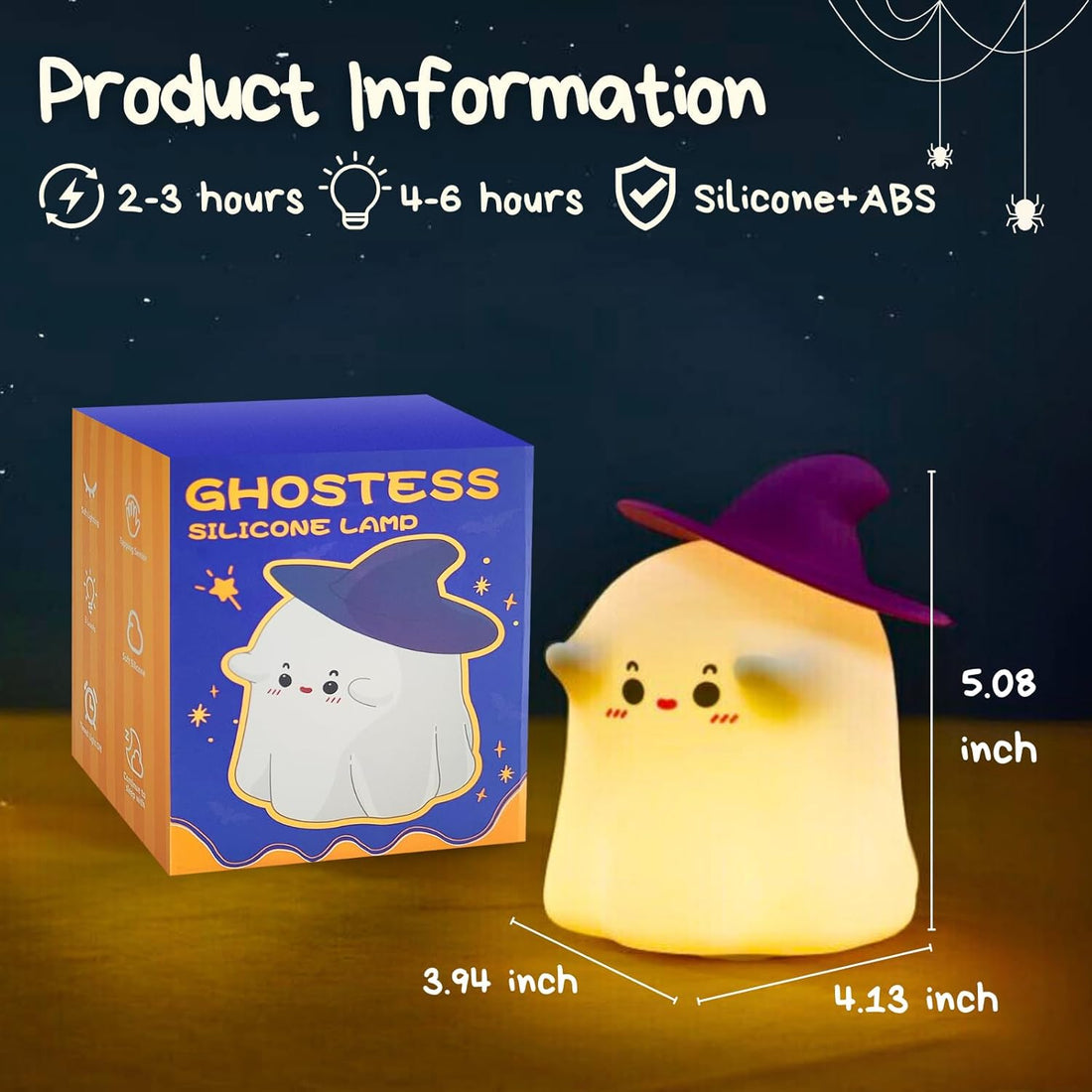 Cute ghost silicon lamp