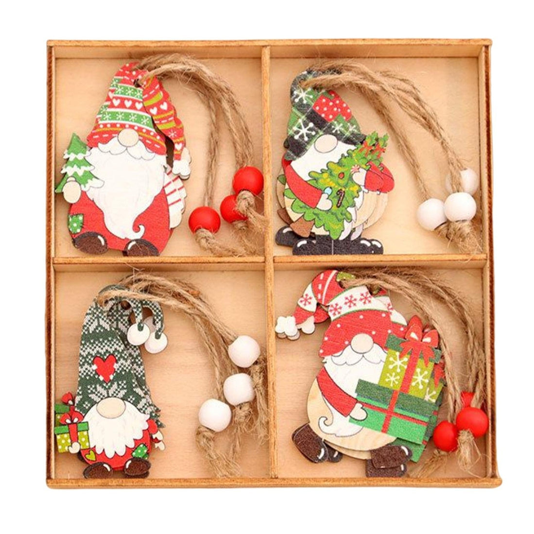 Christmas wooden Santa Claus ornaments