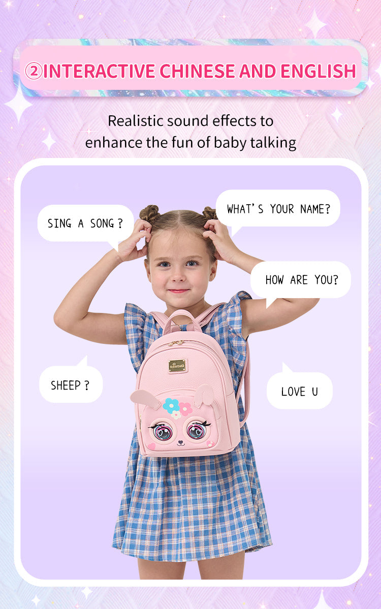 Interactive kids blink backpack