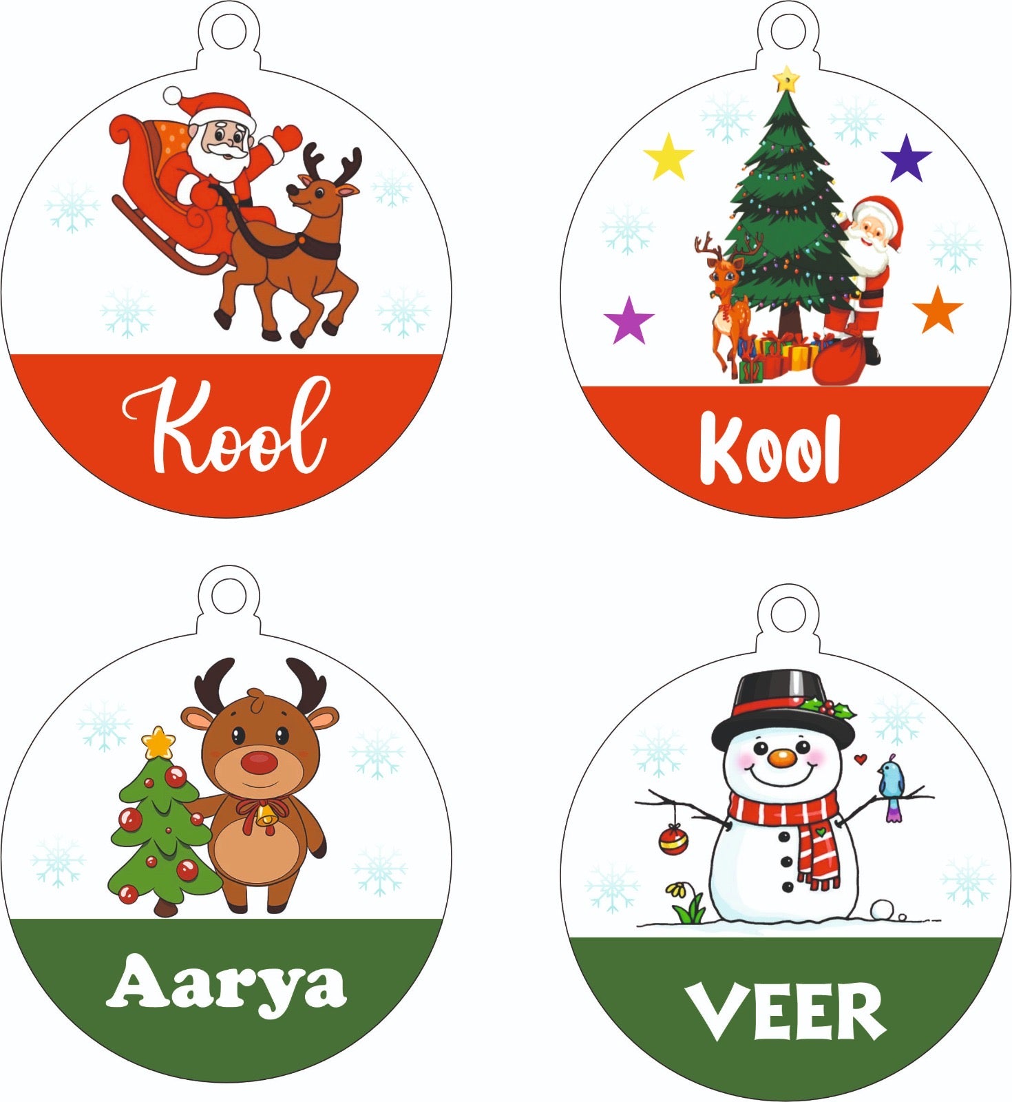 Personalised Christmas tree ornaments
