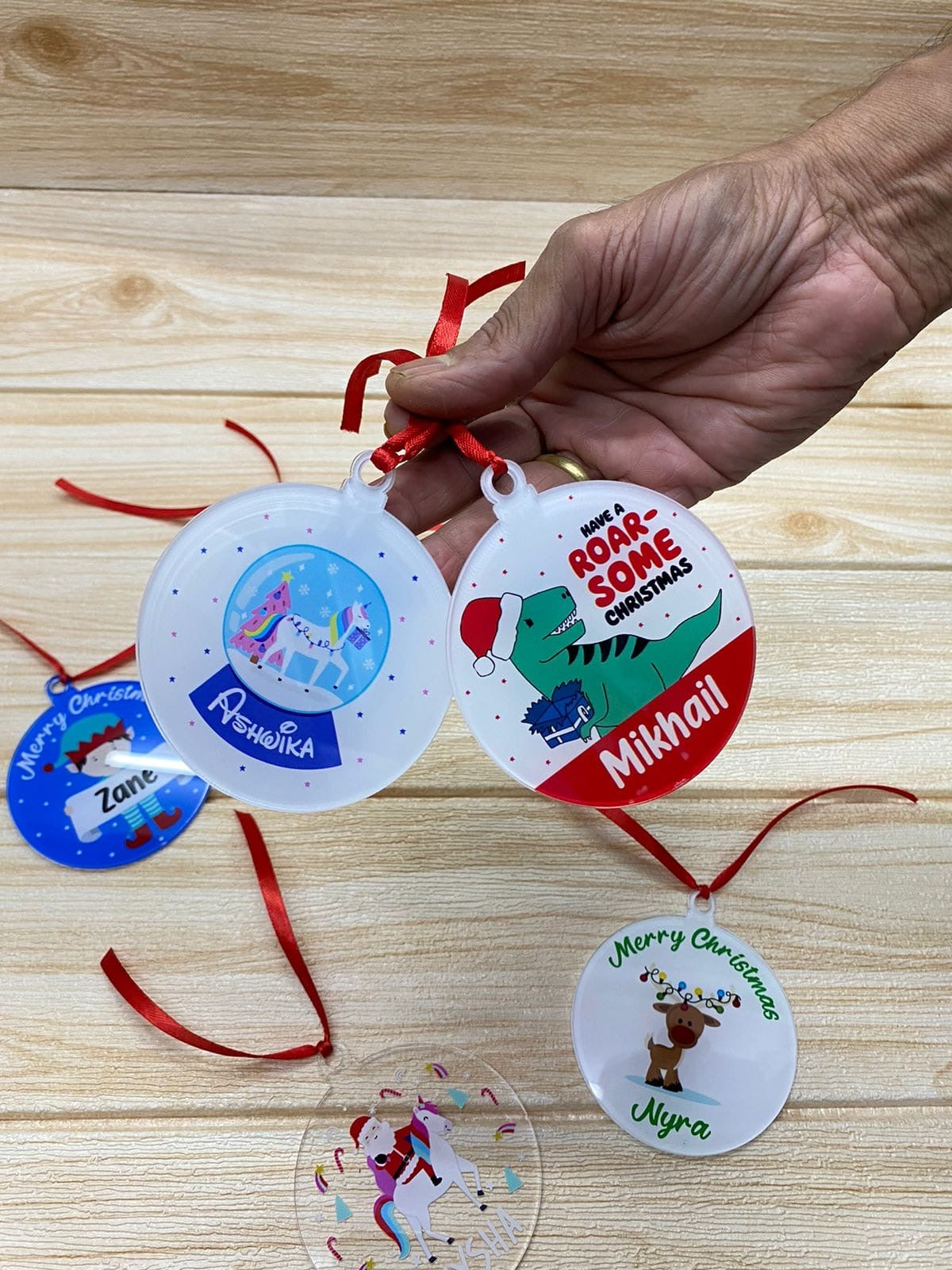 Personalised Christmas tree ornaments