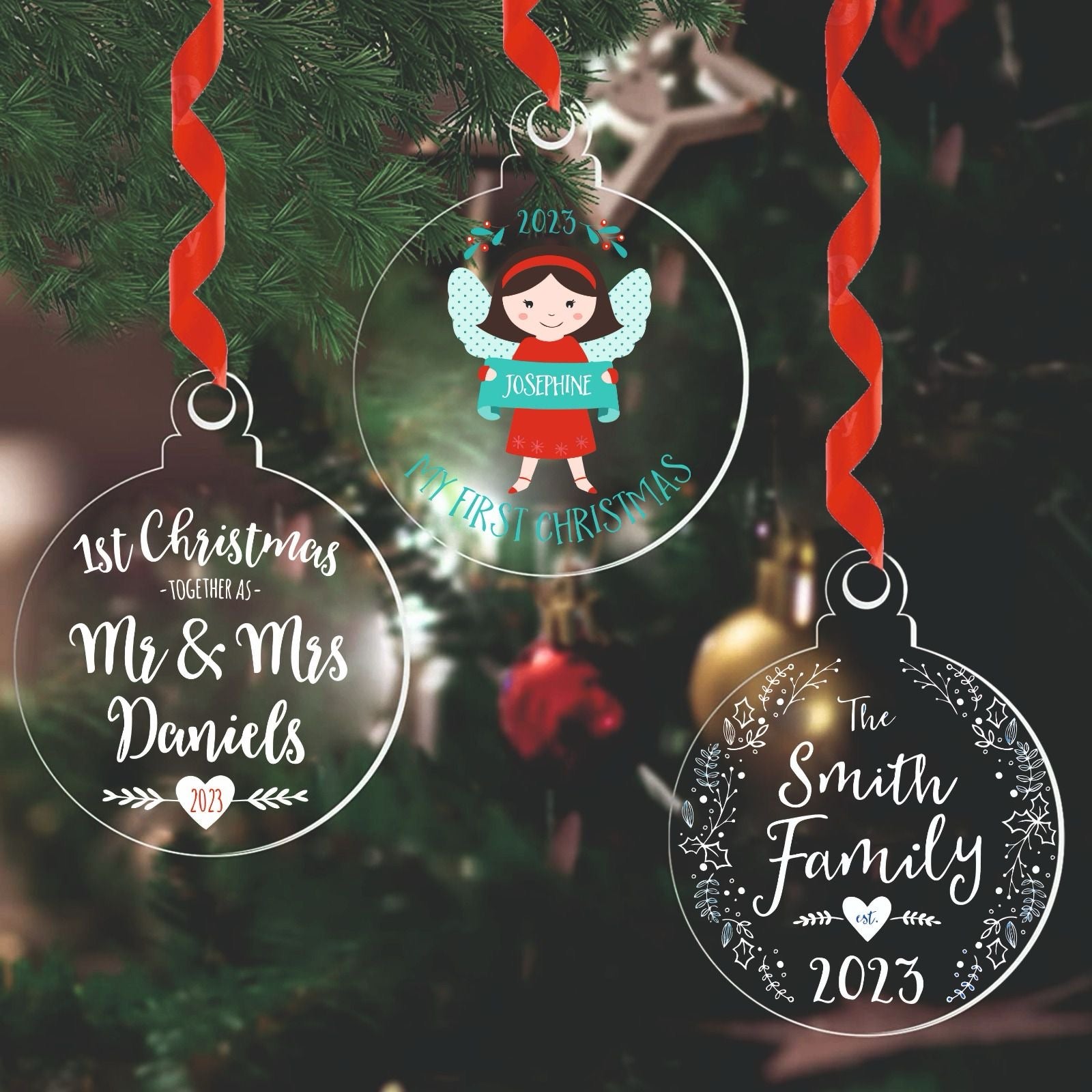 Personalised Christmas tree ornaments