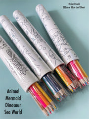 kids Scrolll Painting with 12color pencils..
