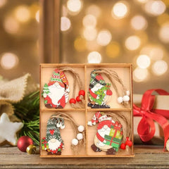 Christmas wooden Santa Claus ornaments