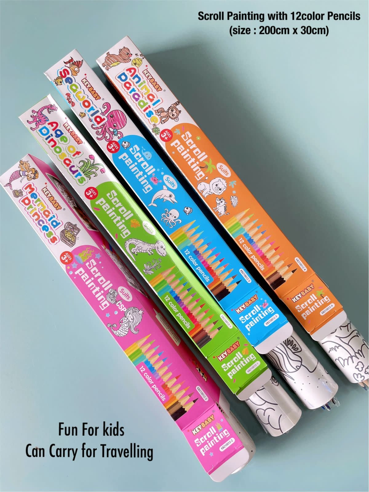 kids Scrolll Painting with 12color pencils..