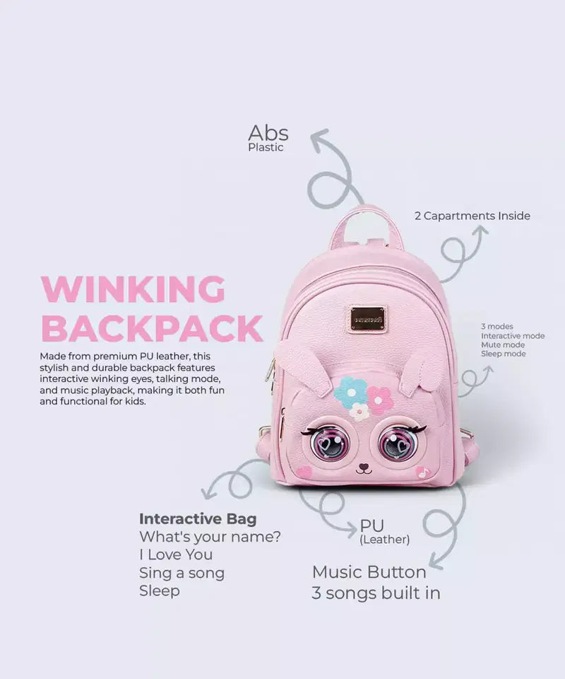 Interactive kids blink backpack