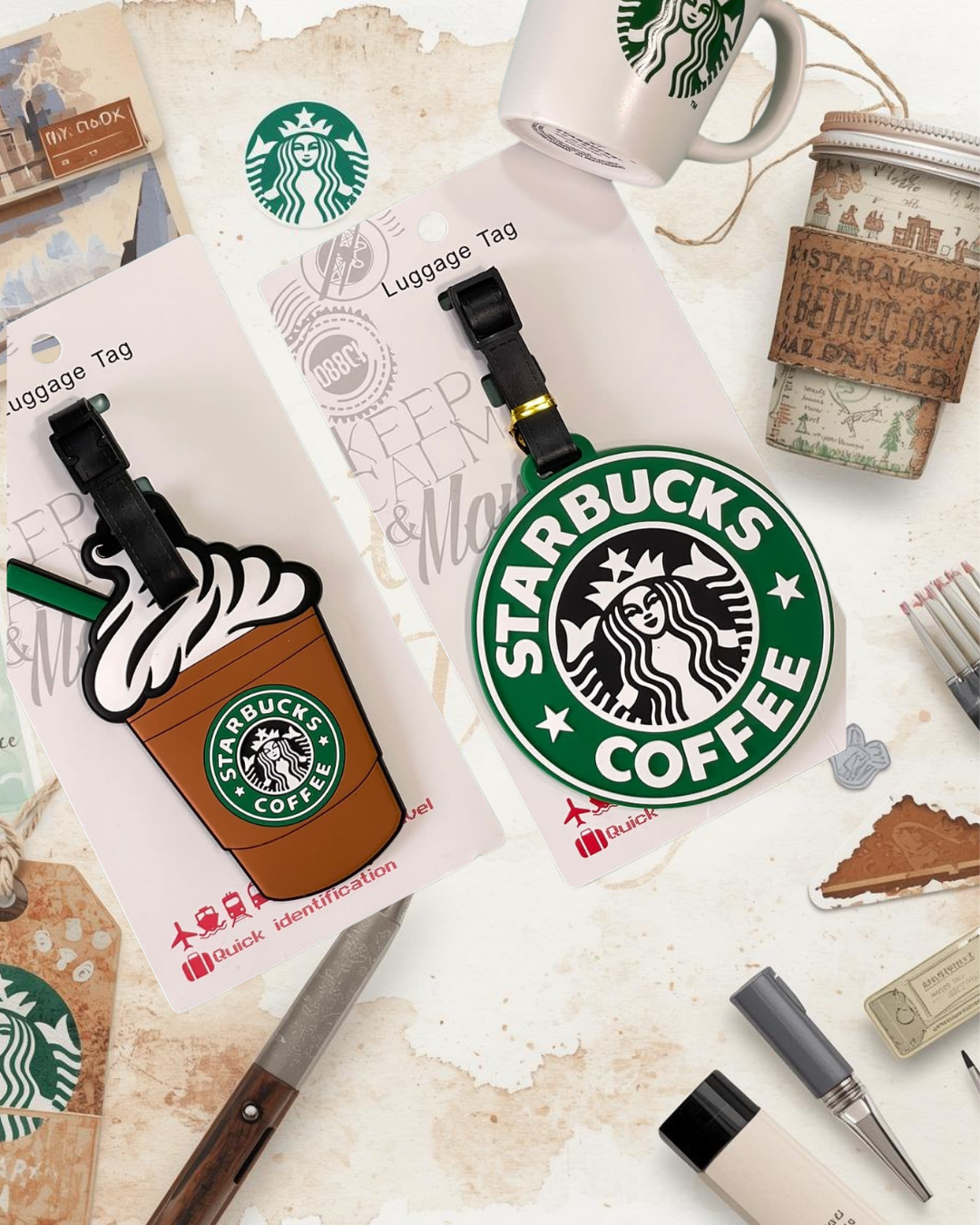 Starbucks luggage tag