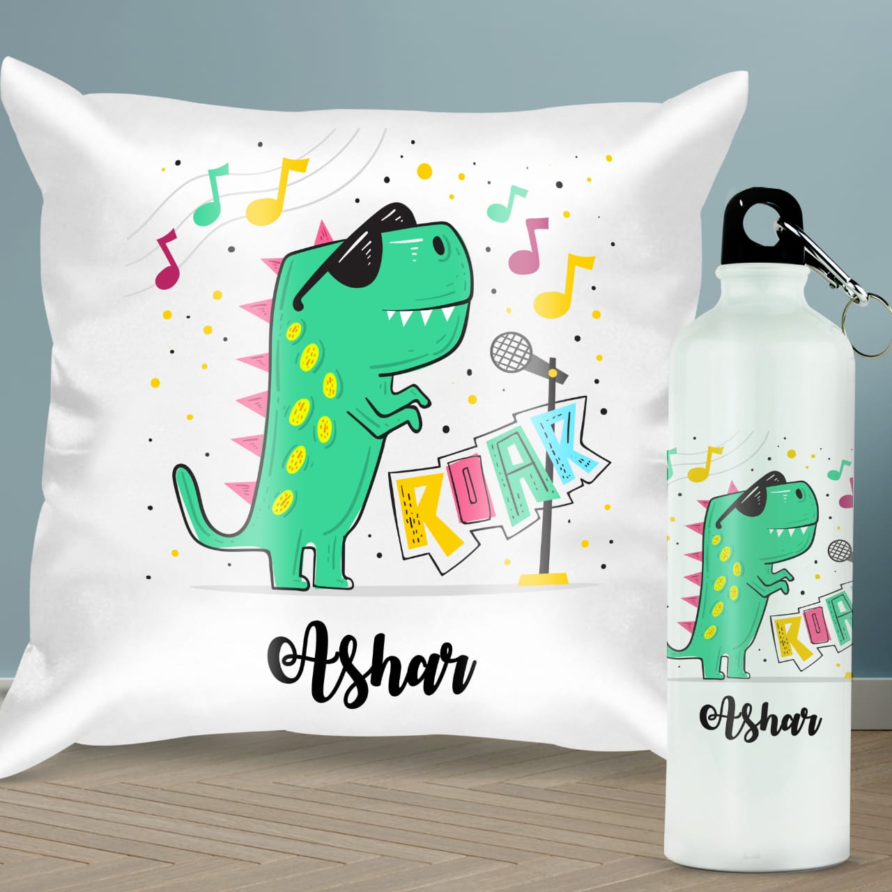 Personalised pillow with a bottle (Prepaid only)