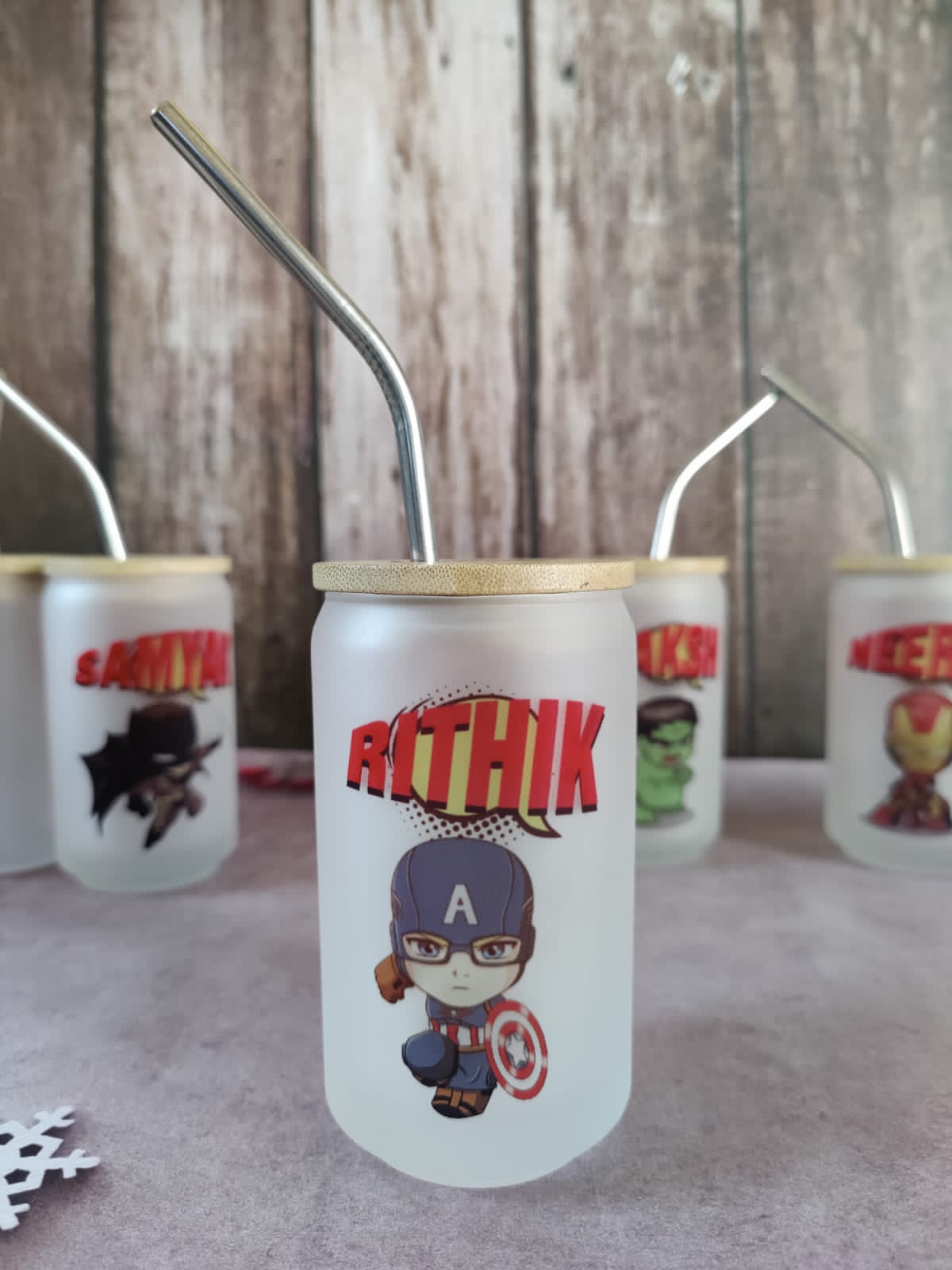 Persoanlised straw glass tumbler