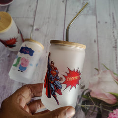 Persoanlised straw glass tumbler