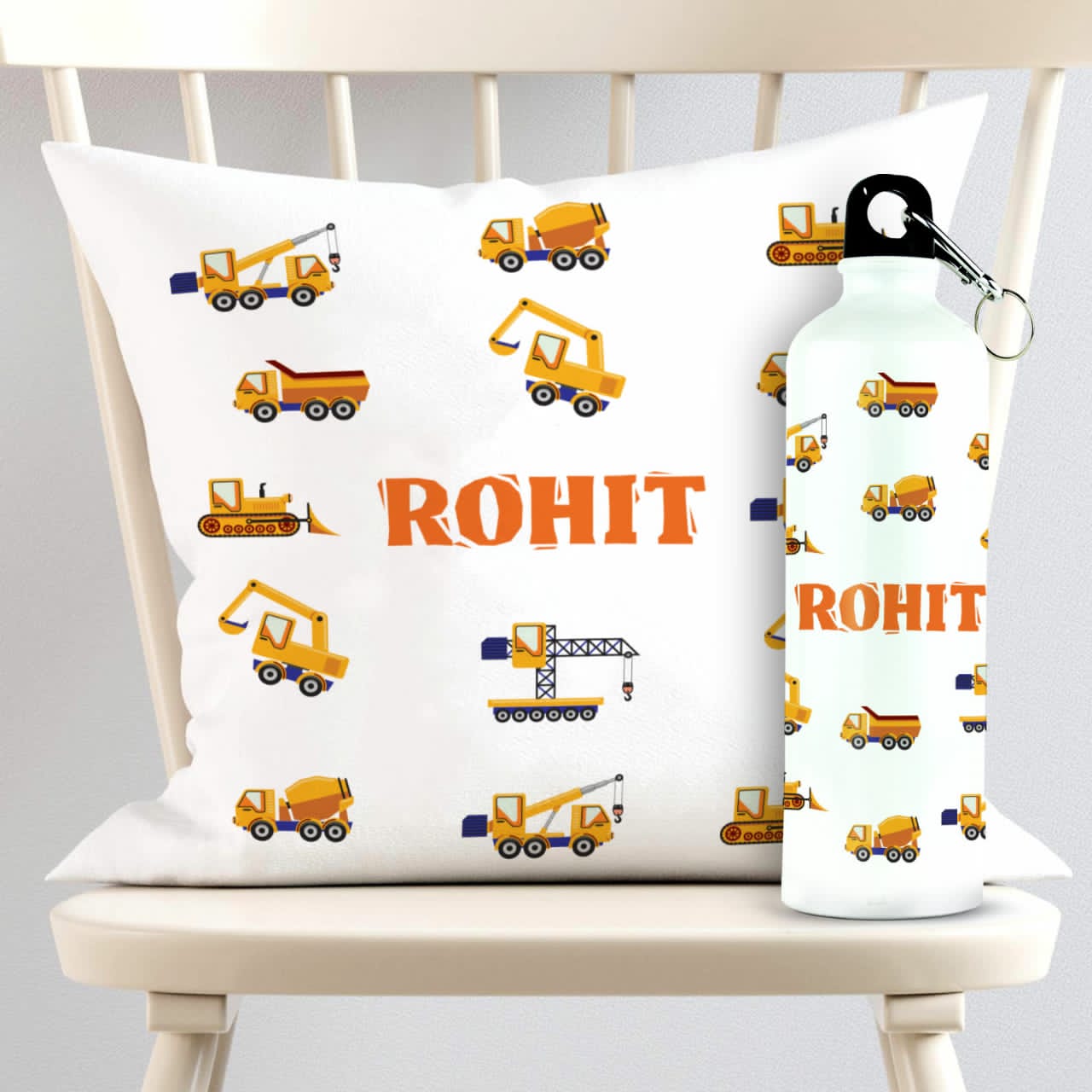 Personalised pillow with a bottle (Prepaid only)