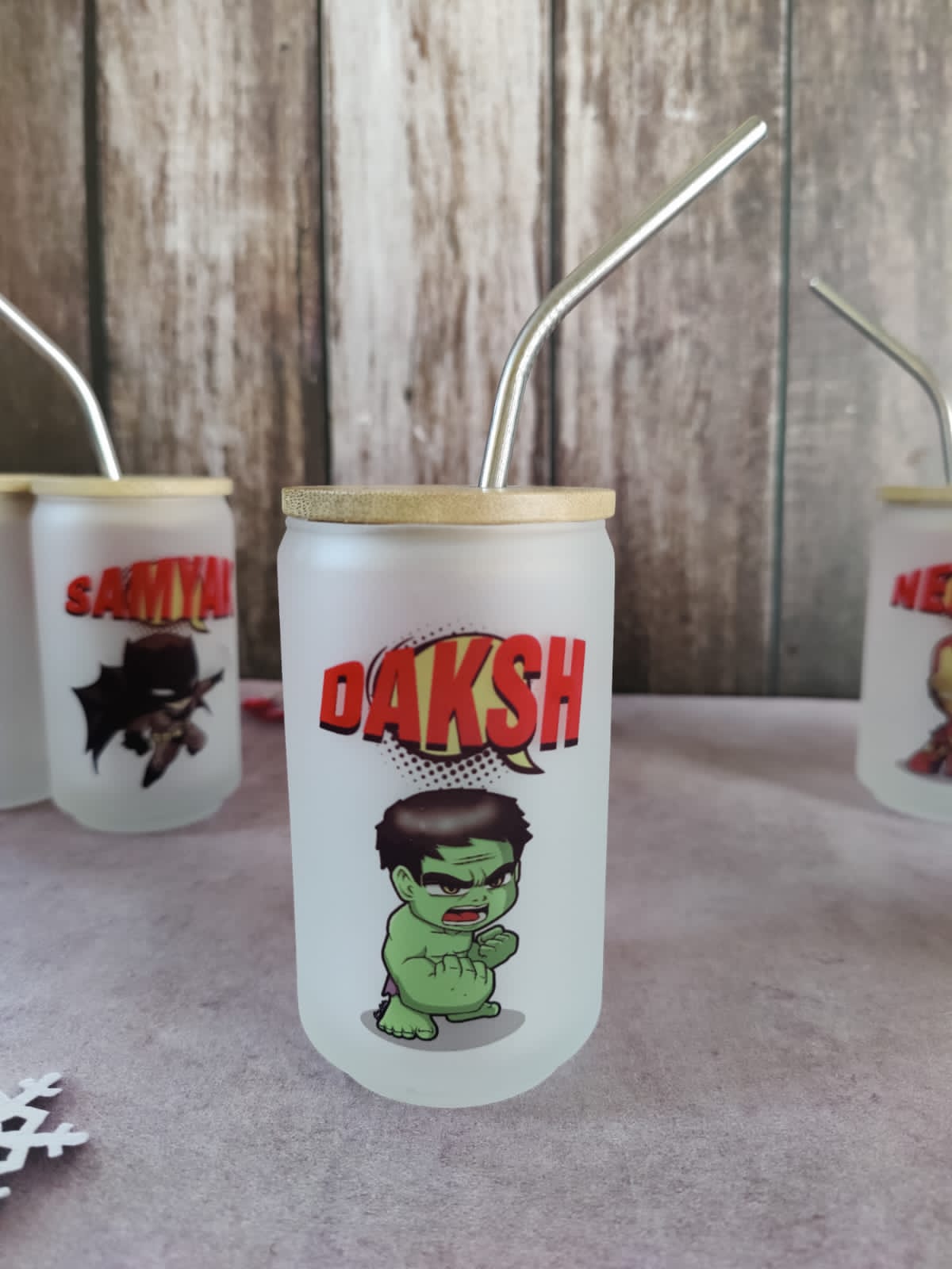 Persoanlised straw glass tumbler