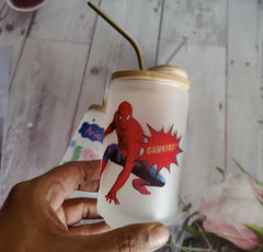 Persoanlised straw glass tumbler