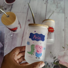 Persoanlised straw glass tumbler