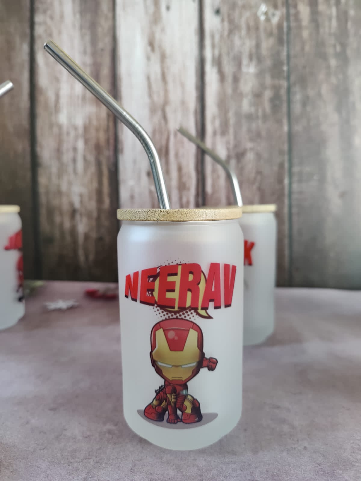 Persoanlised straw glass tumbler