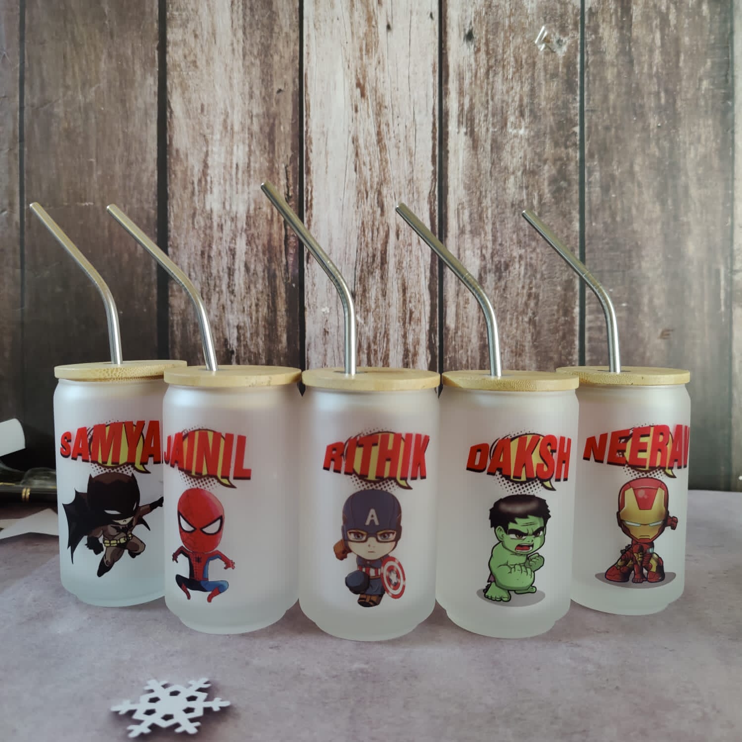 Persoanlised straw glass tumbler